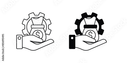 Compensation  set icon with white background vector stock illustration