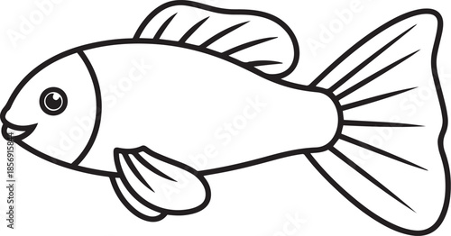 silhouette of clean vector of Guppy isolated on white background