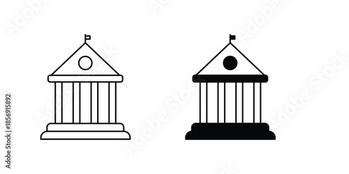 Government  set icon with white background vector stock illustration