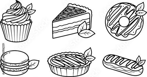 Hand Drawn Bakery & Dessert Icon Set