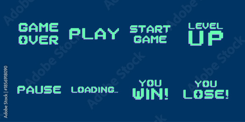 Pixel Game UI Elements Pack Text effect collection