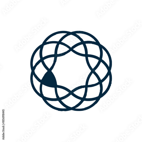 Abstract geometric design with circular interconnected loops
