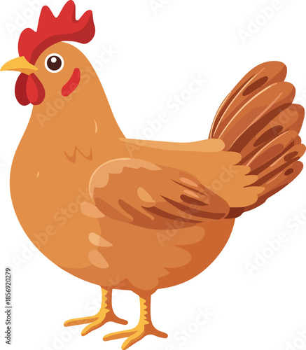 Chicken Hen Vector on Transparent Background