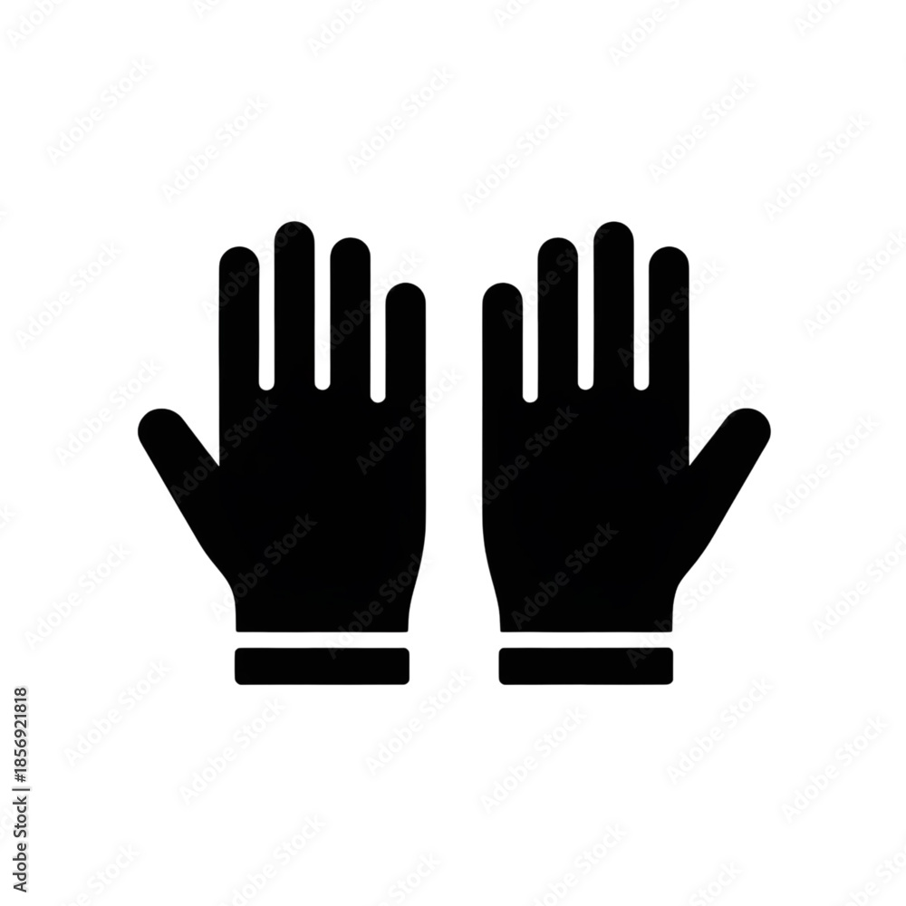 Obraz premium pair of black protective gloves icon simple silhouette work safety equipment 