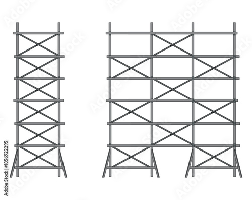 Two Scaffolding Structures of Different Heights construction