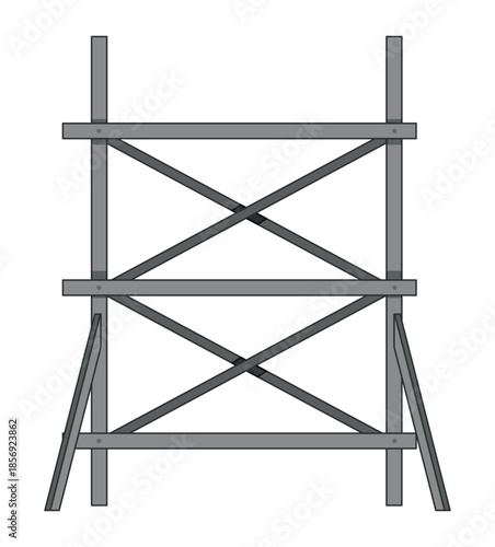 Scaffolding structure on white background construction