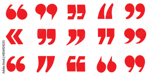 set of black quote icon line and flat style . Quote Icon Object , discussion dialog remark open and close quote sign , vector illustration