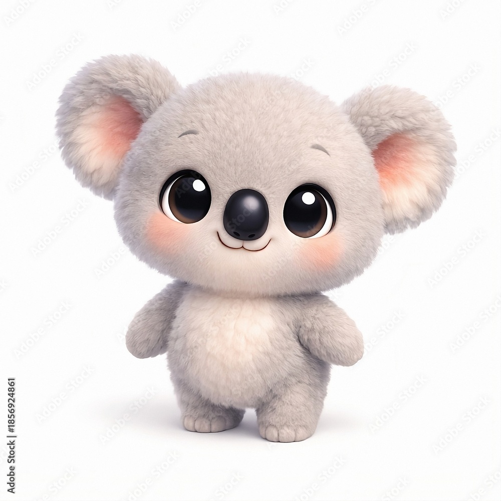 Fototapeta premium Enchanting Koala: A captivating and charming koala, with its adorable fluffy fur, big, expressive eyes, and sweet smile, invites a sense of warmth and happiness.