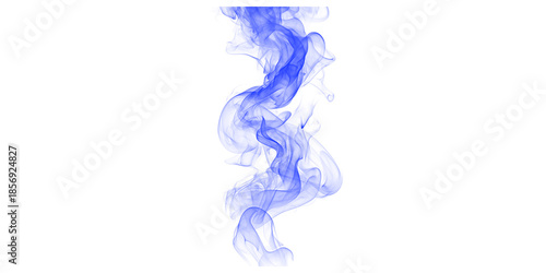 Foto Vibrant Blue Smoke Plume Abstract Art Black Background Digital Effect Flowing Va