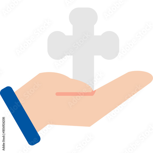 Hand Holding Cross Icon