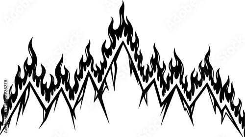 Stylized Flame and Fire Icon Set Vector Collection