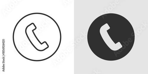 Call Icon showing a telephone handset, representing voice calls, communication, and phone connectivity.