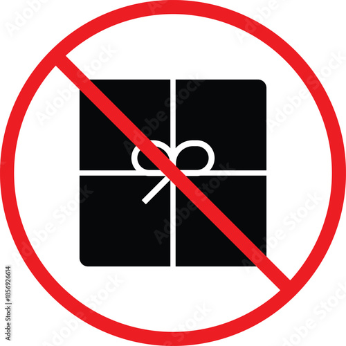 no gift card icon. Payment prohibition symbols. Gift voucher forbidden graphic. No card payment and restricted checkout signs
