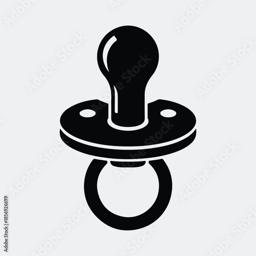 Silhouette baby pacifier icon for newborn infant care symbol vector illustration