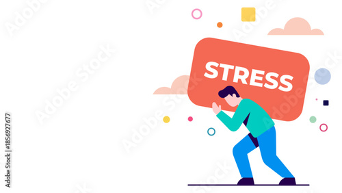 Person Carrying Heavy Stress Burden Representing Mental Pressure and Burnout