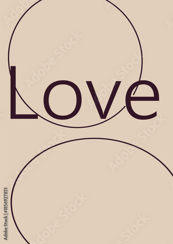 Abstract geometric love poster with overlapping circles