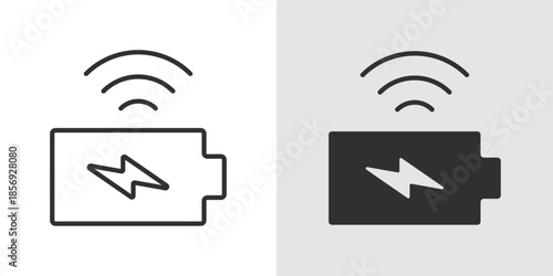 Charging Dock Icon showing a device placed on a dock with a charging indicator, representing wireless charging, device power, and energy transfer.