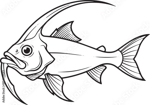 silhouette of clean vector of Archerfish isolated on white background