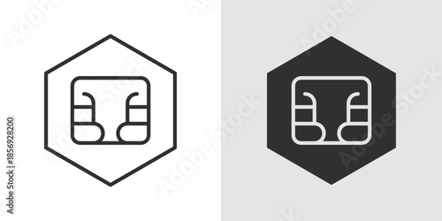 Blockchain Smart Chip Icon showing a microchip with connected blocks or nodes, representing blockchain processing, smart contracts, and decentralized computing technology.
