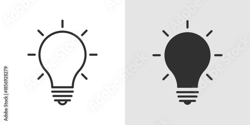 Bulb Icon showing a simple light bulb, representing ideas, creativity, innovation, and illumination.