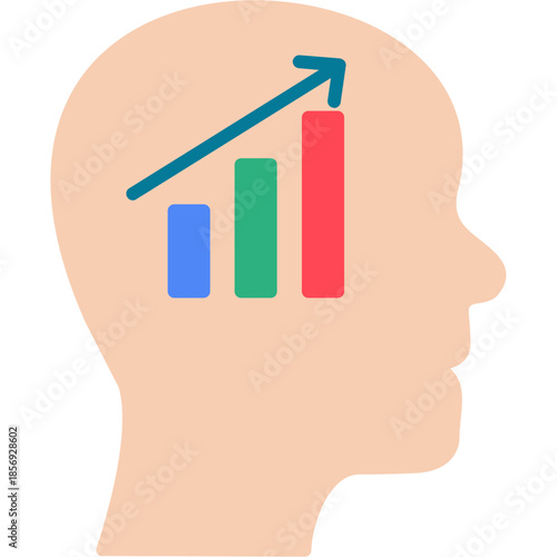 Growth Mindset Head Graph Icon