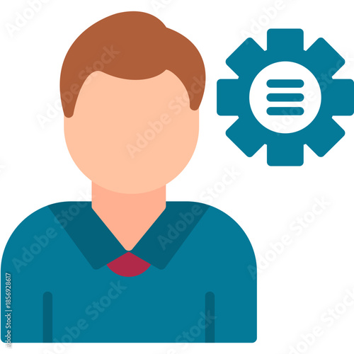 Analytical Thinking Person with Gear Icon