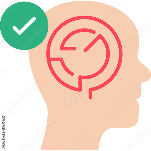 Problem Solving Head with Checkmark Icon