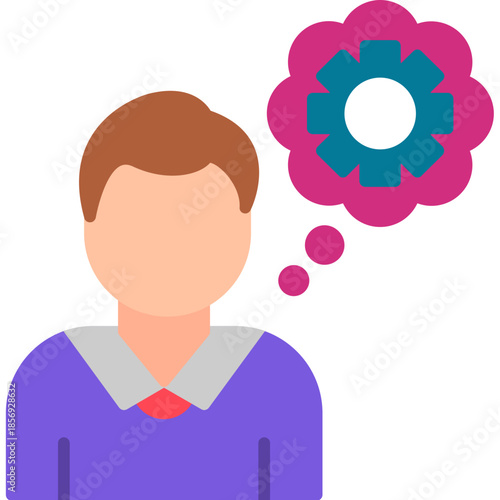 Information Processing Thinking Head Icon