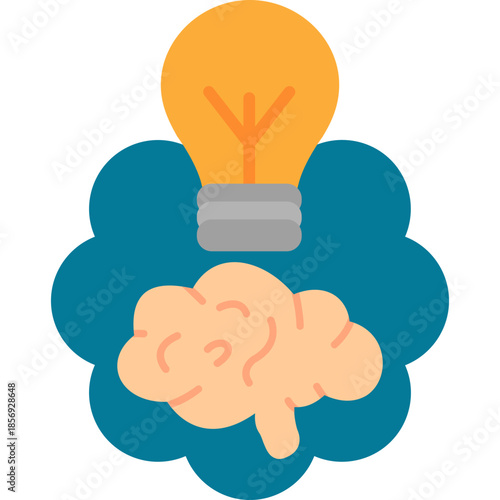 Brainstorming Process Cloud with Lightbulb Icon