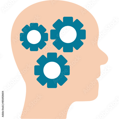 Complex Critical Thinking with Gears Icon