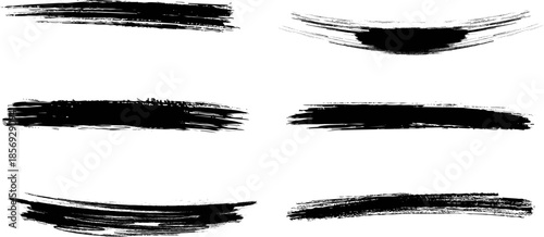 black Paint brush strokes illustration. grunge paint brush strokes 