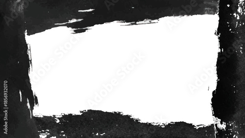 White brush stroke isolated on background. Various black brush strokes on a white background.