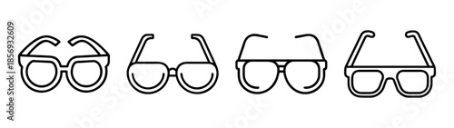Eyeglasses line icon set. different styles of optical frames.