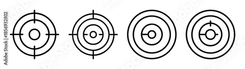 Target, bullseye icons for precision, accuracy, goals, focus
