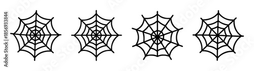 Spider web halloween icon set. spooky cobweb vector illustration.