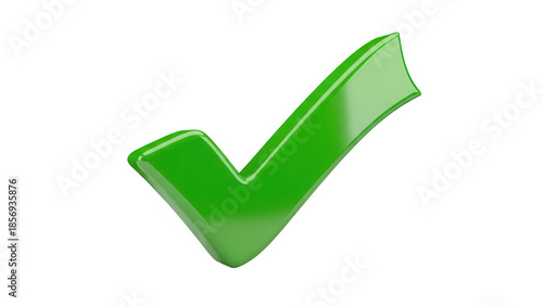 Bright green check mark PNG isolated on transparent background, symbol of approval and confirmation for graphic design projects