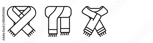 Scarf icon set vector illustration: winter fashion accessory
