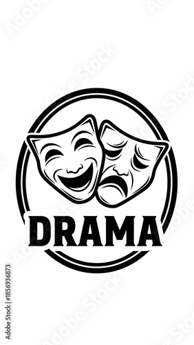 Theater Masks Representing Comedy Tragedy Drama.