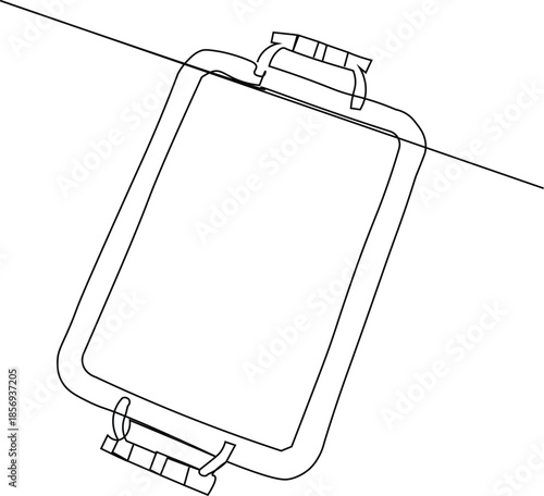 Continous line drawing of stylish tray for food serving. Tray for serving one line illustration. Editable stroke.