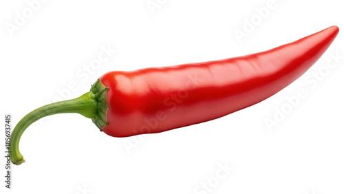 Vibrant red chili pepper PNG isolated on transparent background, spicy ingredient for cooking and culinary design