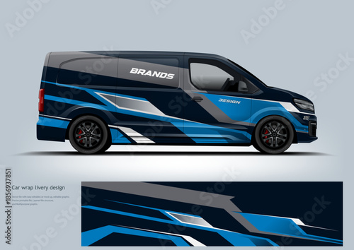 Stylish automotive wrap design showcasing dynamic stripe elements on a modern hatchback vehicle. Suitable for visual presentations related to transportation, vehicle customization, and graphic design 