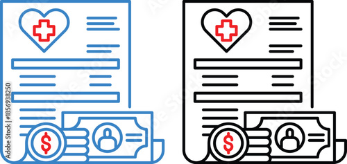 Health care icon set in different style vector. medicals cross sign illustration.