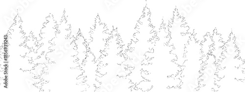 Minimalist black and white line of jagged mountain peaks