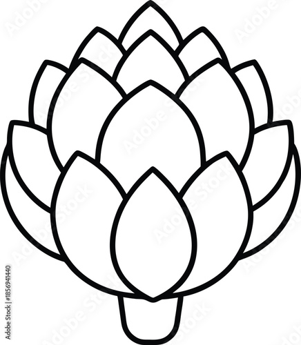 Artichoke outline vector illustration