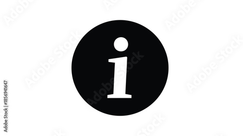 Simple black circle with a white lowercase i and a dot above it information symbol