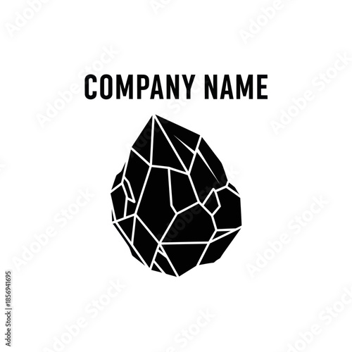 Black Diamond Gemstone Logo Design Element.