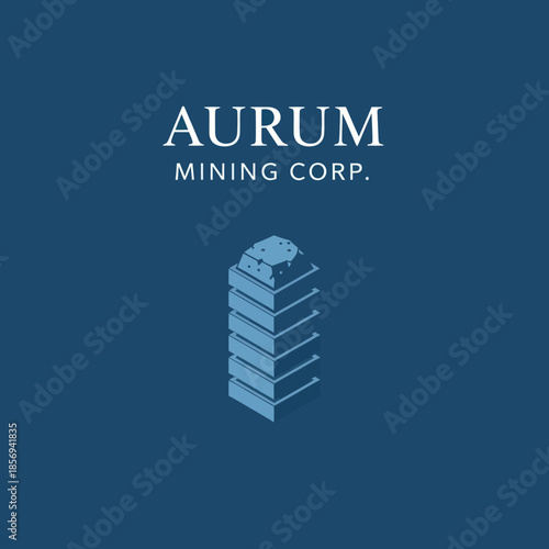 Aurum Mining Corp Logo Design Element Stack.