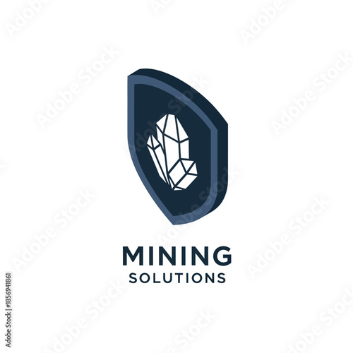 Diamond Shield Logo Mining Solutions Emblem.