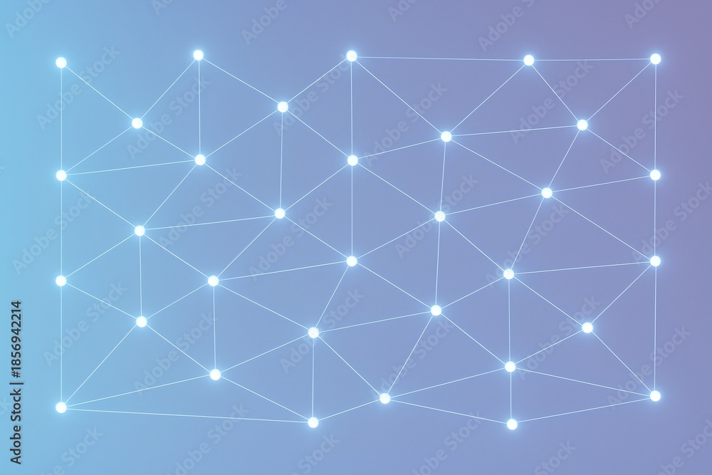 Fototapeta premium Pastel digital nodes and glowing lines
