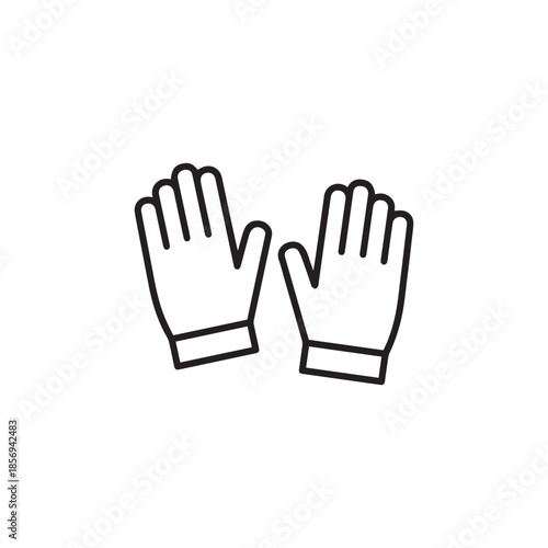 Winter gloves or construction work gloves line art vector icon for apps and websites
